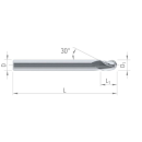 Dixi 7033 VHM Stirnradiusfräser 3.00mm/3.00mm SL:5mm